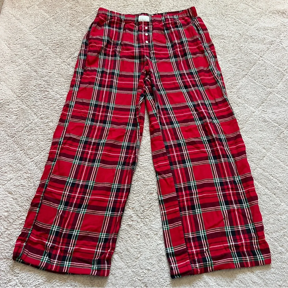J. Crew Red Plaid Pajama Pants Preppy Minimalist‎ Capsule Cottage Unisex Size M